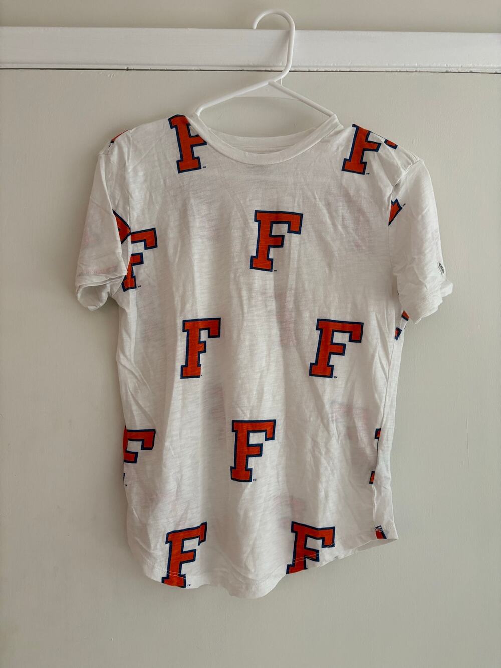 Tailgate University of Florida Gators Allover Logo T-Shirt Womens Small White